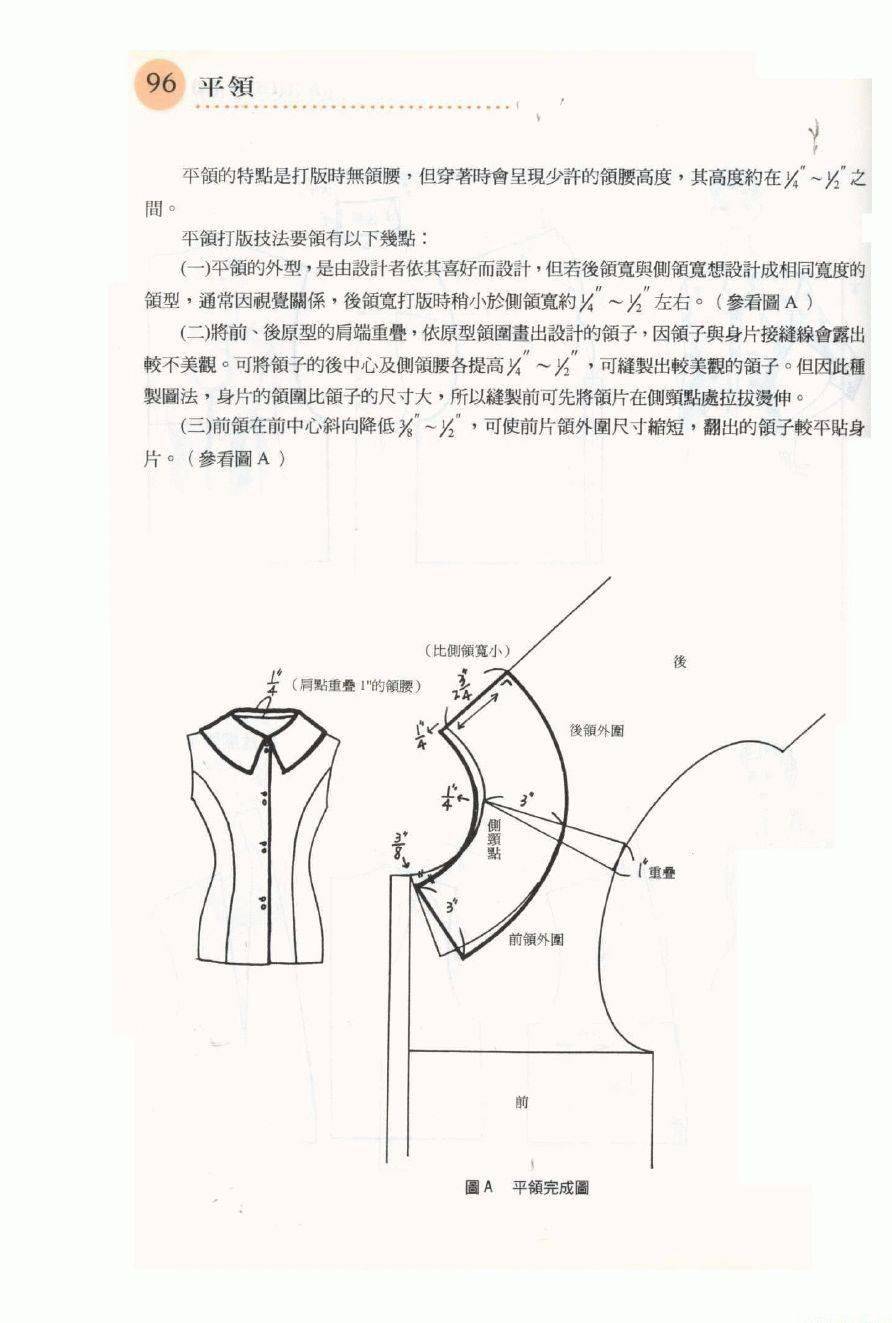 制版各种领型的打版资料分分钟教会你画领子