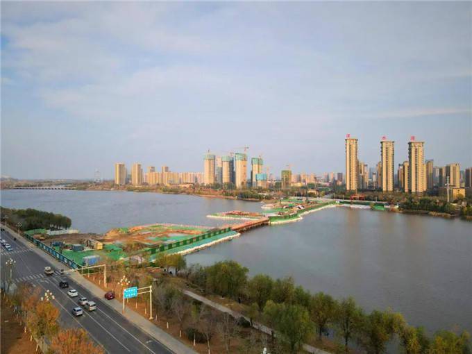 聊城又一新地标建筑兴华路跨徒骇河大桥正在建设中