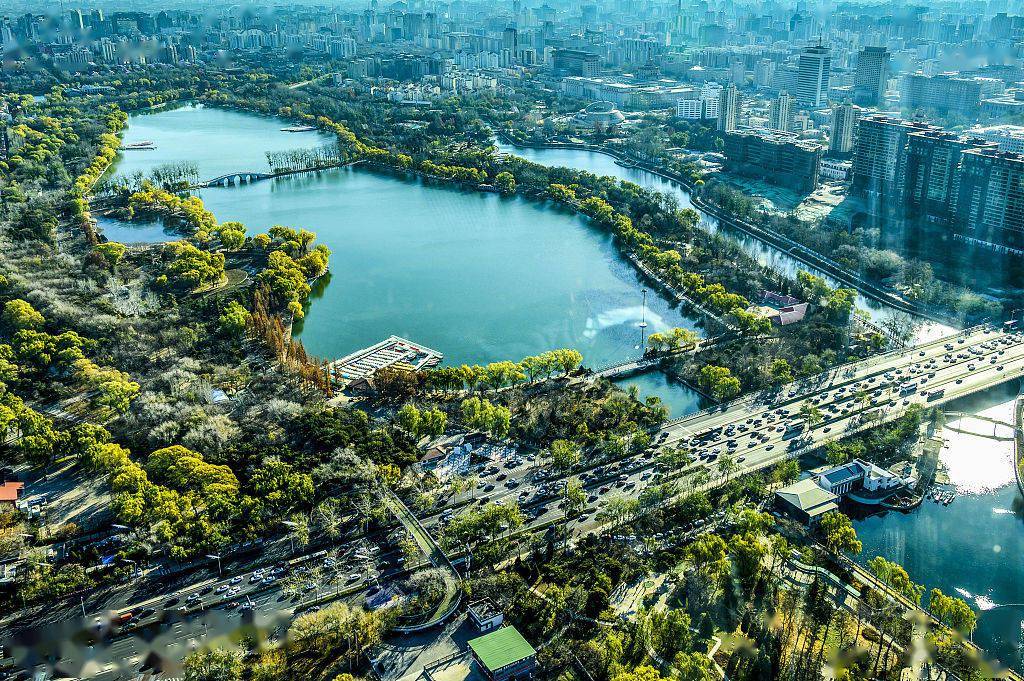 俯瞰玉渊潭公园 初冬美景尽收眼底_全景