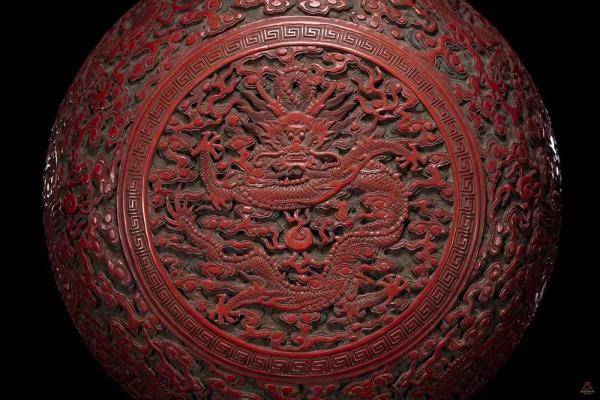 中原藏珍雕漆云龙纹圆盒