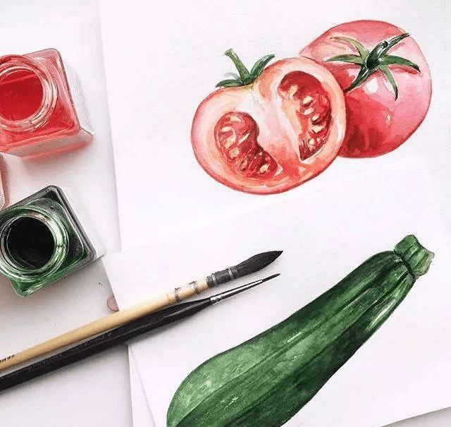 水果水彩蔬菜水果水彩手绘