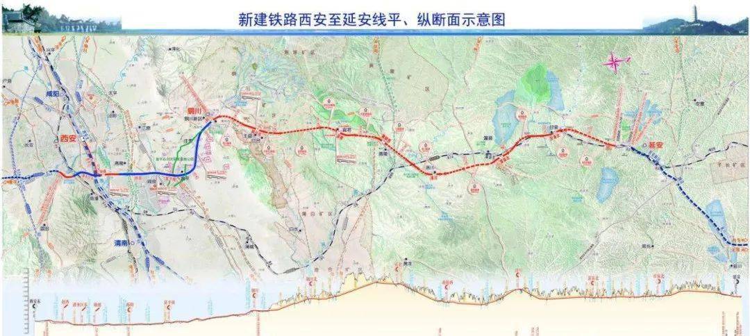 西延高铁线路走向示意图▼