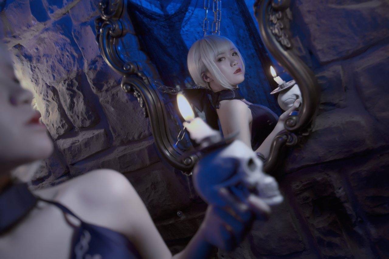 fgo黑saber礼服vercosplay