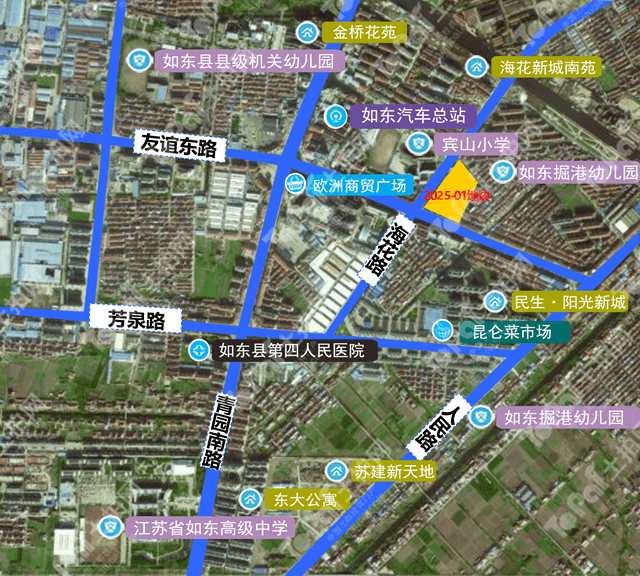 土拍讯明日,如东城南片区一宗23亩优质商住地块即将开拍,地块编号2025