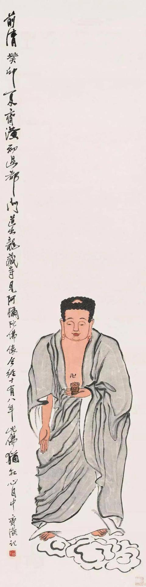 齐白石画佛,简洁古拙