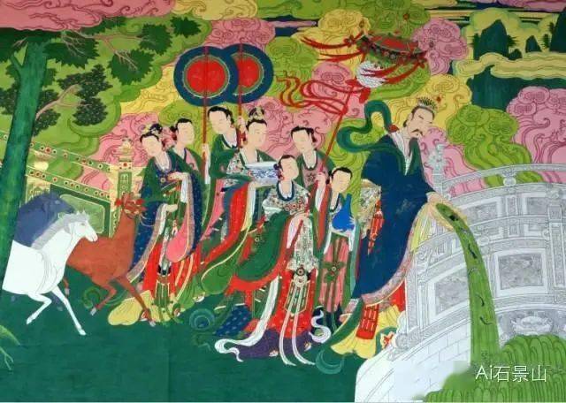 工笔彩绘了承恩寺天王殿壁画放生图承恩寺壁画与附近著名的法海寺壁画