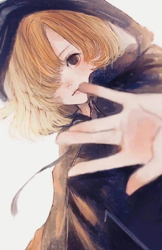 唯美的鹿眼少女插画看见她哭心都碎了