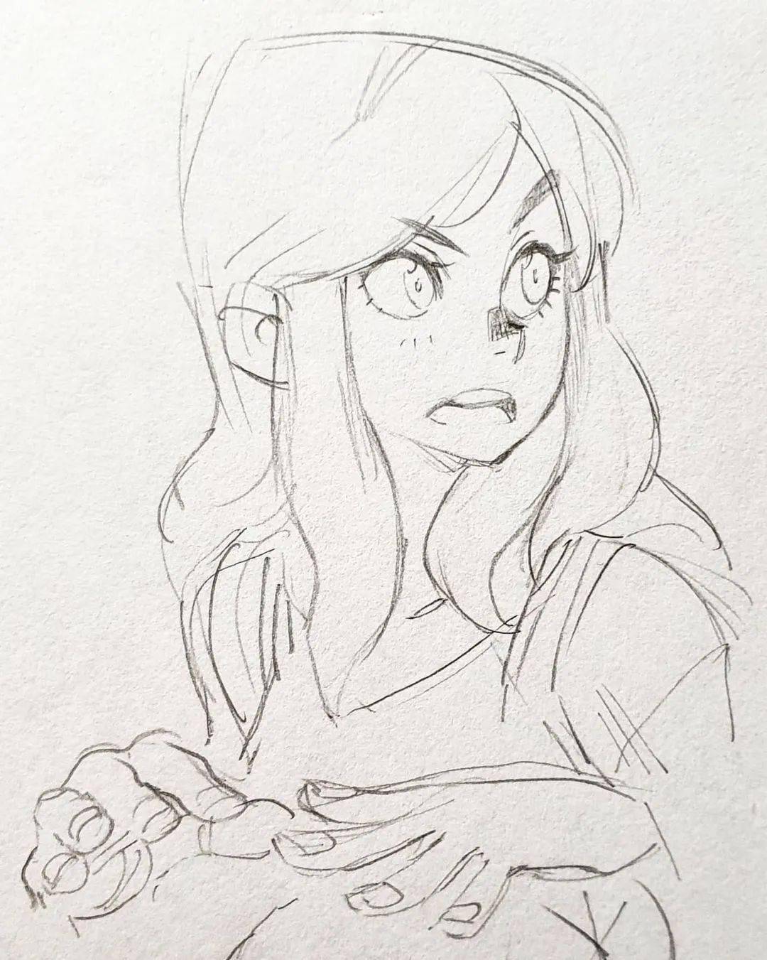 感受大佬的动漫手绘稿随手勾勒都是大作