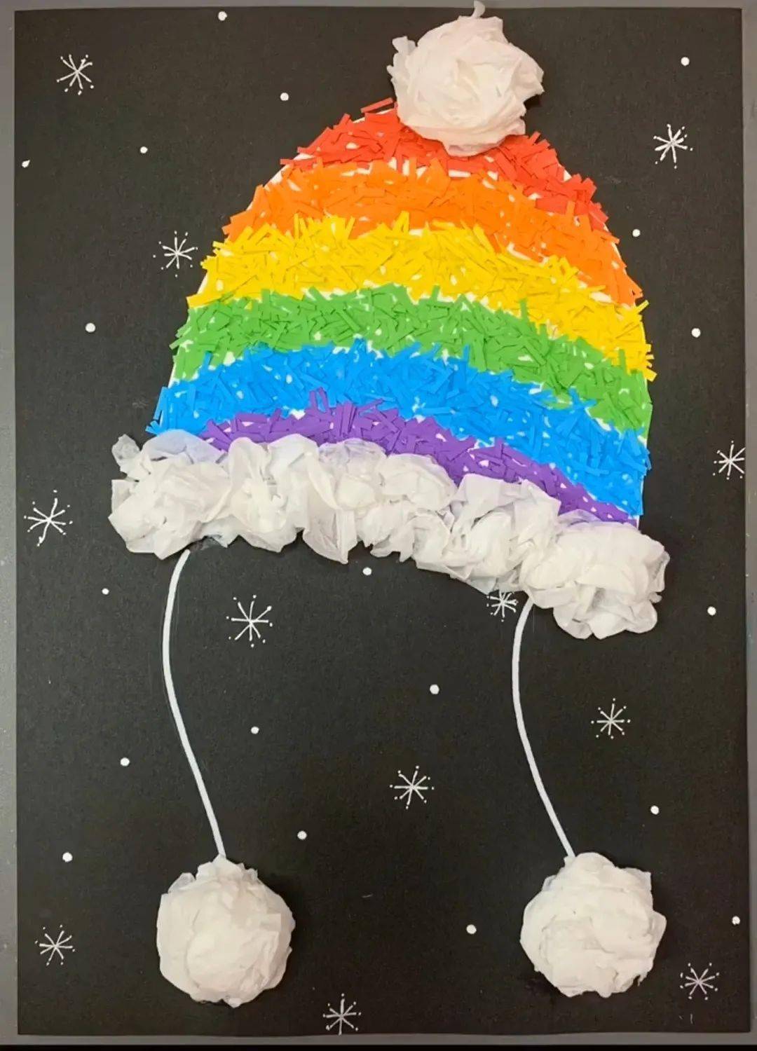 爸爸妈妈本领大彩虹毛线帽