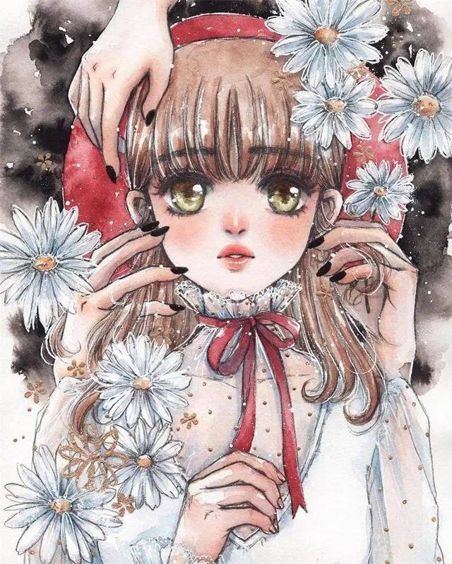 水彩插画大神级手绘水彩画动漫人物精致又好看