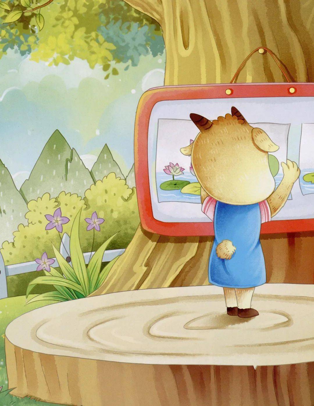 山羊老师将美美兔的作品第一个点评,并贴在第一的位置上.