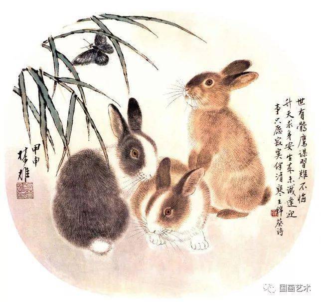 现当代名家方楚雄画兔作品欣赏