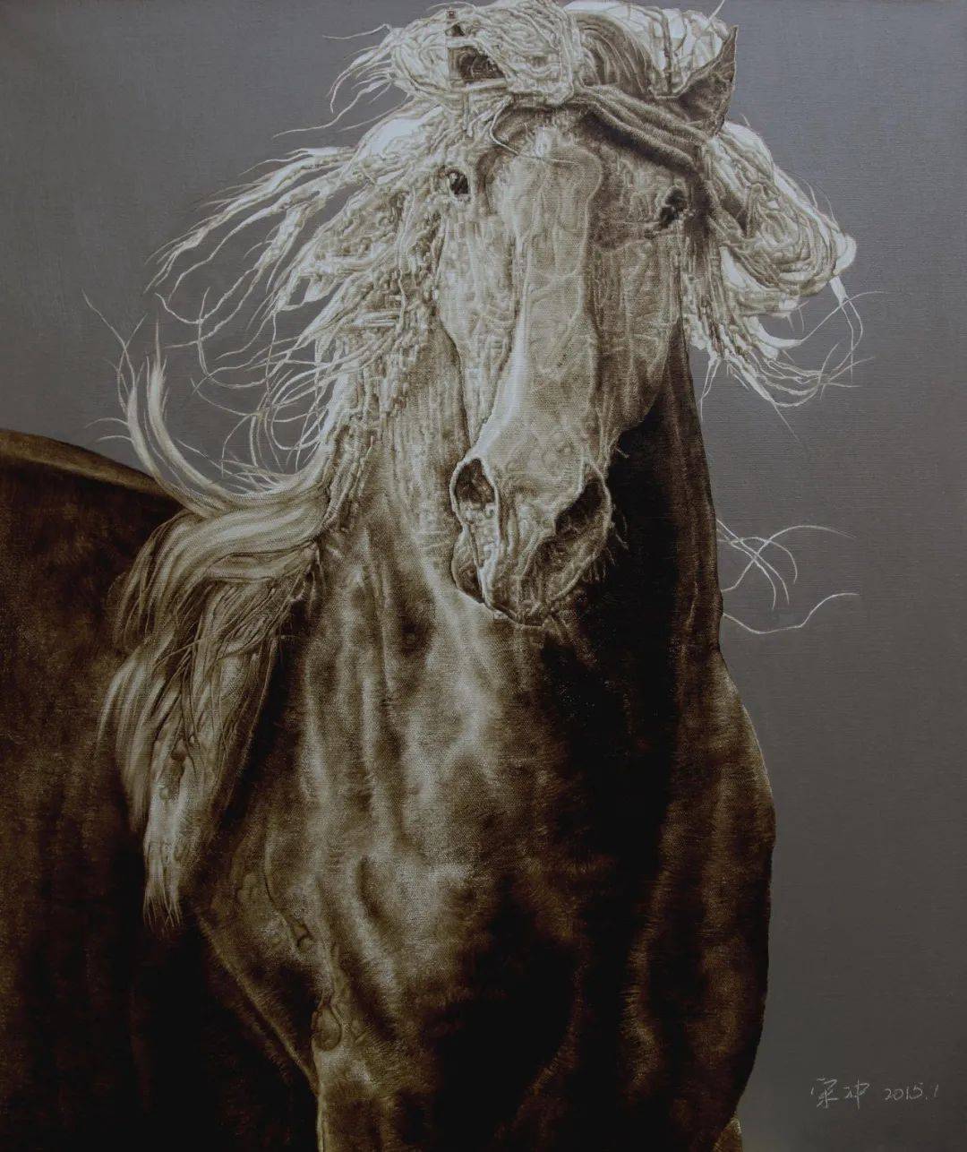 巴尔扎克布面油画50×60cm2015年赤兔布面油画50×60cm2015年梵高布面