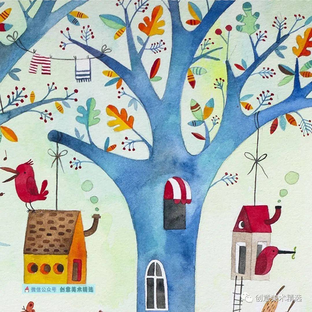 水彩在插画中的创意表现——17张绘本风儿童插画