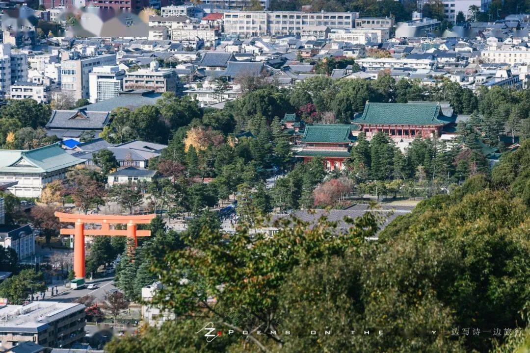 京都登将军冢青龙殿俯瞰千年古都全景