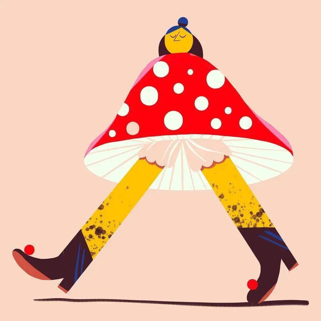 简单的几何图形大胆的构图独树一帜的扁平化绘画风格