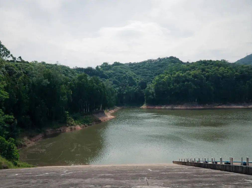 道路的左侧你可以欣赏到水库的壮美就能看到赖屋山水库啦不用走太远