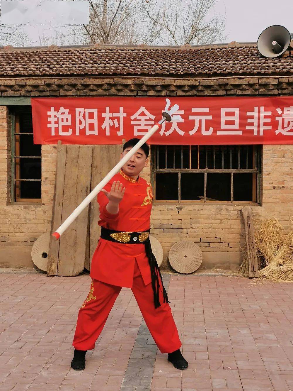 喜迎元旦文安到永清表演飞叉展示神秘的祭叉仪式