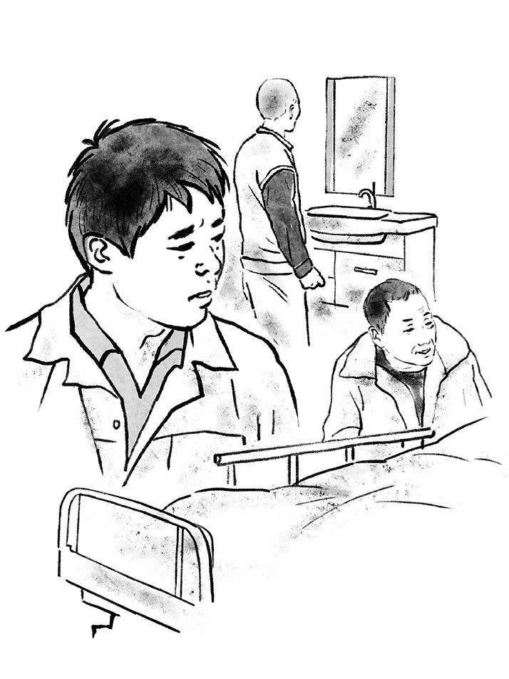 进了病房,只见老爸躺在病床上,床边的椅子上,坐着的正是老张头,沈安东