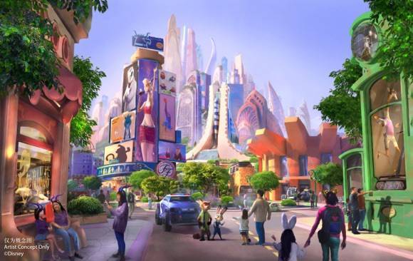上海迪士尼疯狂动物城主题园区主要景点完成结构封顶
