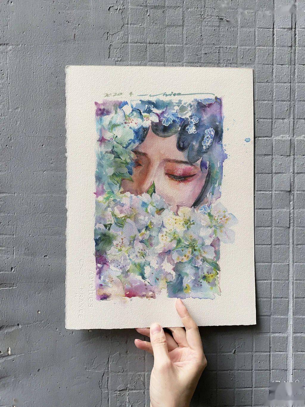 抖音水彩第一人画面绚烂瑰丽充满水墨意境质感无人能及116万人狂呼美