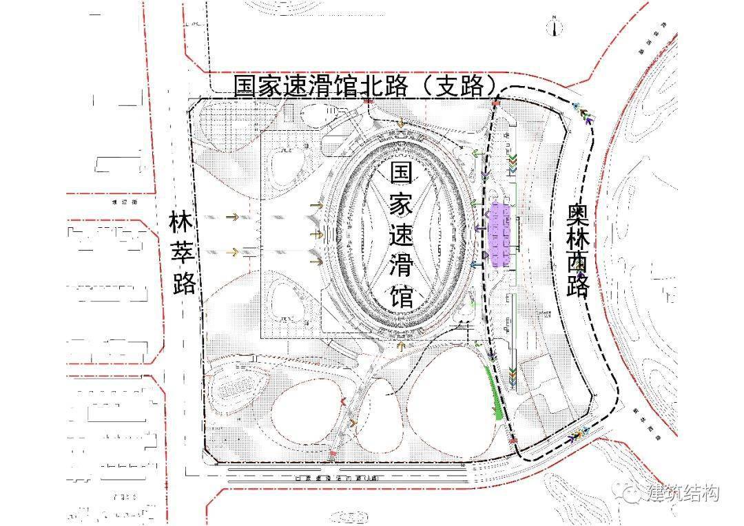 国家速滑馆建设位置示意图国家速滑馆是2022年北京冬奥会的标志性场馆