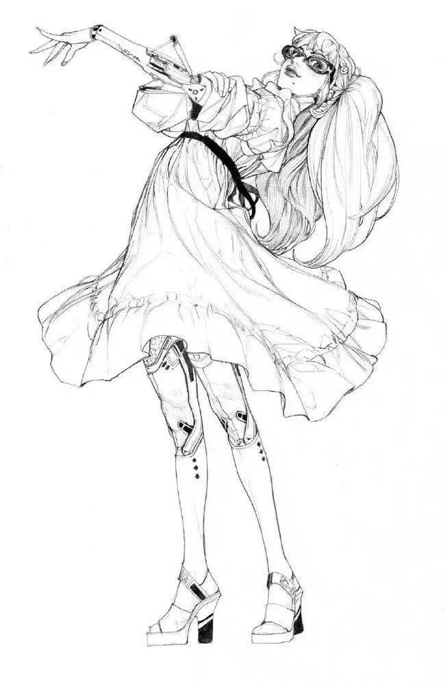 【画师分享】韩国画师 sungmoo heo的女子线稿