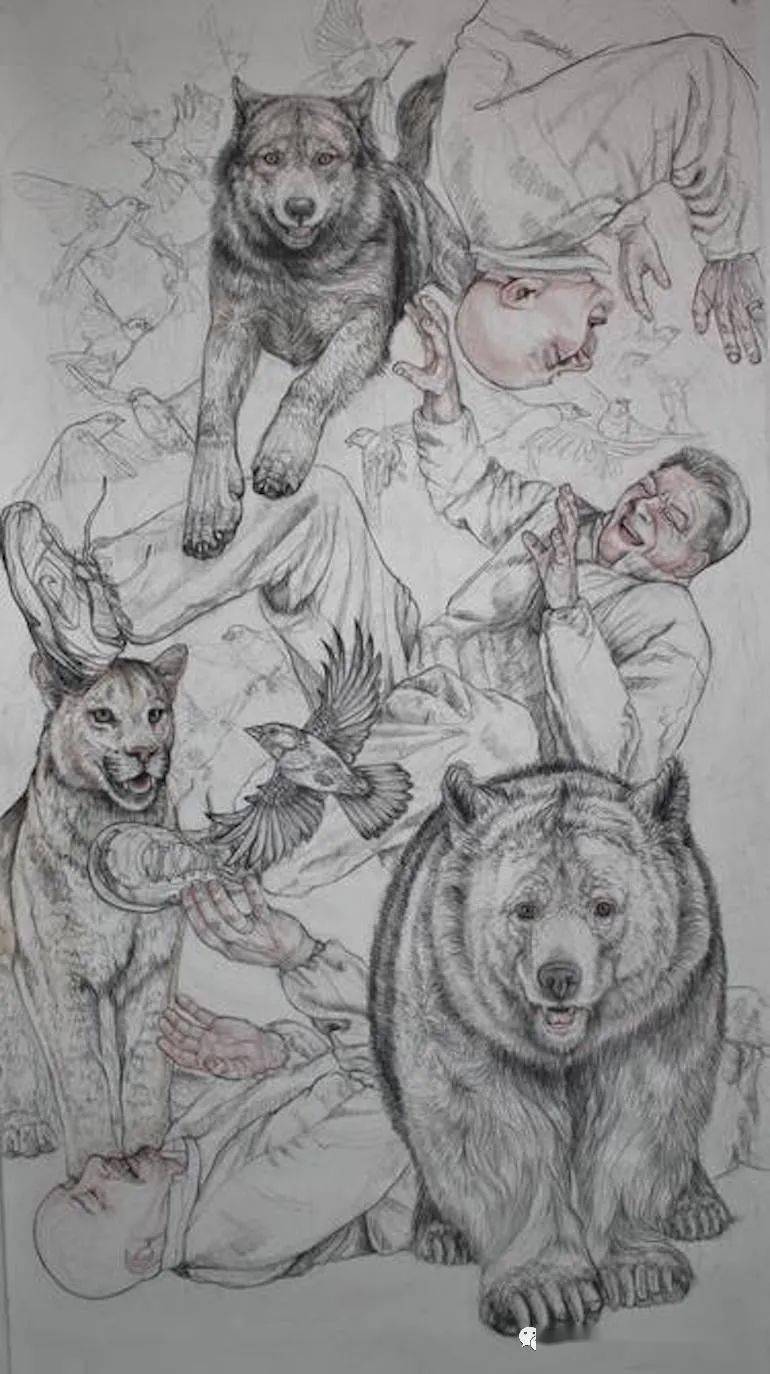 大众艺术网素描人类与动物共融的深度和微妙关系67美国学院派自然