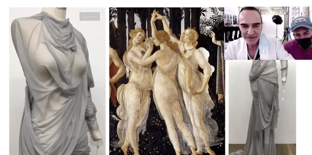 john galliano以新古典云石雕像的 "湿衣法" (wet-drapery)技术为灵感