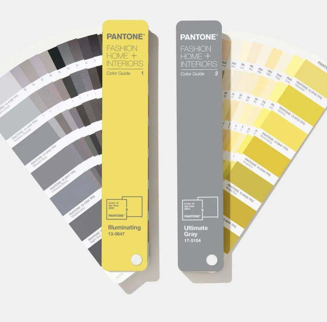 ultimate gray 17-5104 (极致灰)&iiiuminating 13-0647 (亮丽黄)