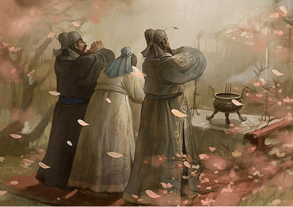 (刘关张三结义,图片来源取自网络)