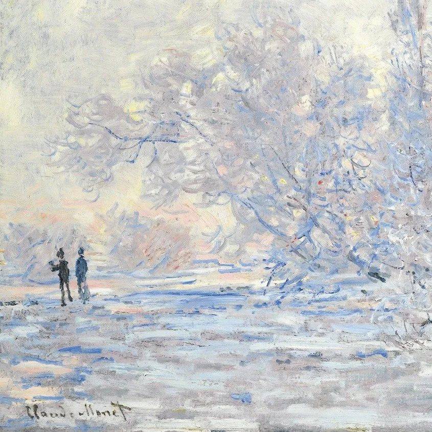 《阿让特伊雪景》局部 莫奈