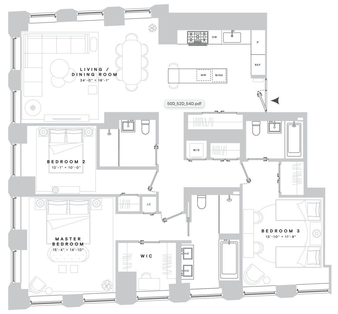 美国豪华公寓户型图图片