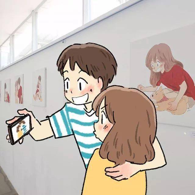 一组羞甜又接地气的情侣插画,这就是爱情的样子吧!_kanis