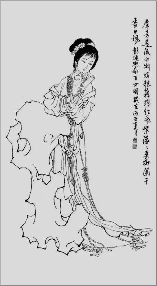 彭连熙仕女线描百图分享