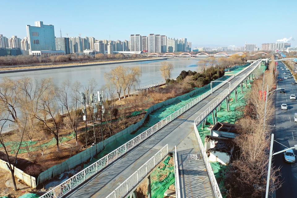 太原汾河景区自行车道主体完工_手机搜狐网