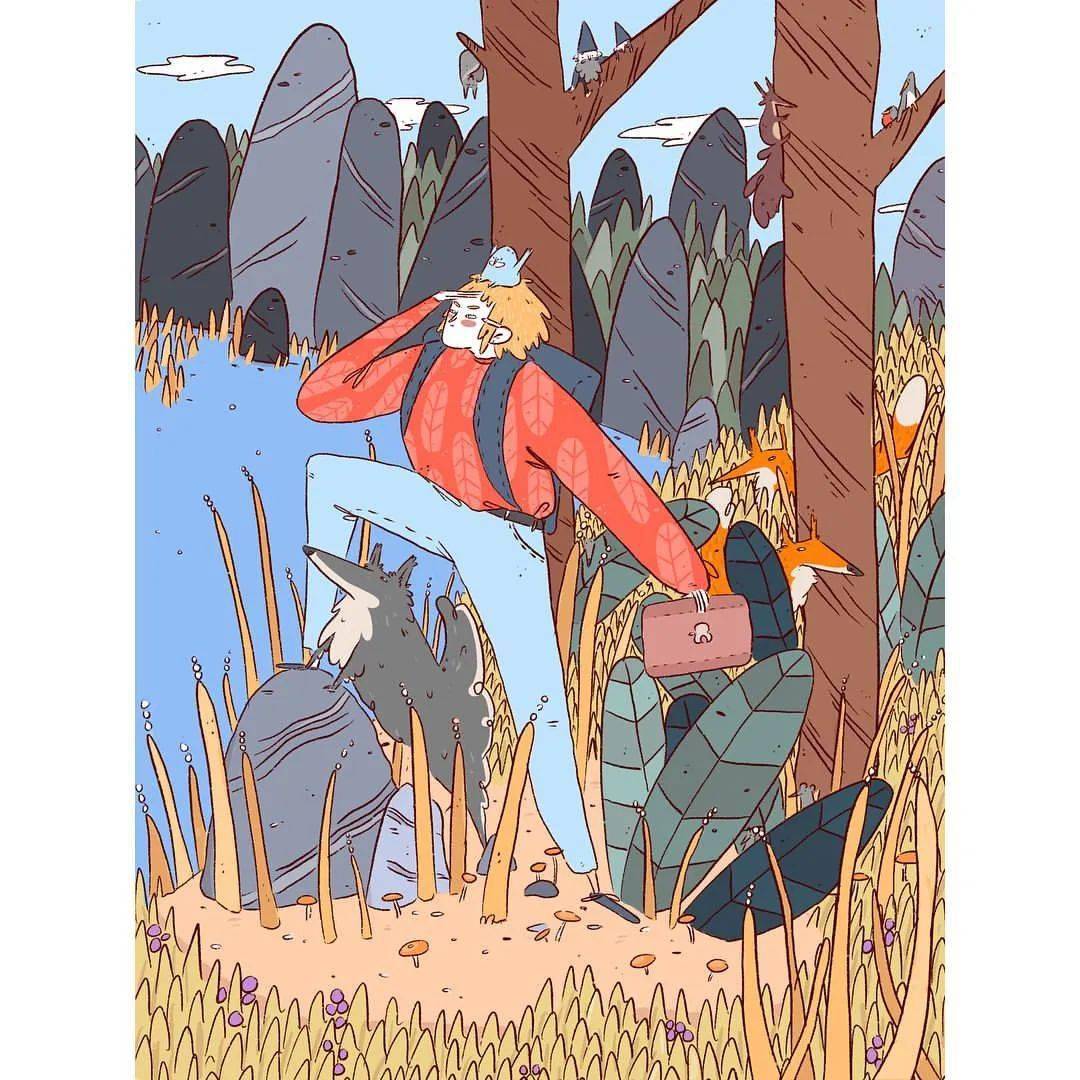 荞头插画分享第238期芬兰插画师2d动画师kaisaranta