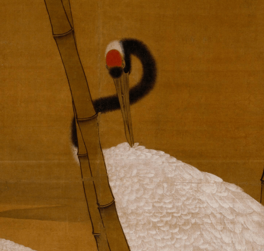 赏画|边景昭《竹鹤图》_仙鹤