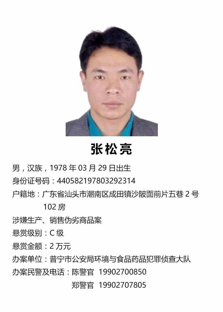 有这几个人的线索请立刻报警!