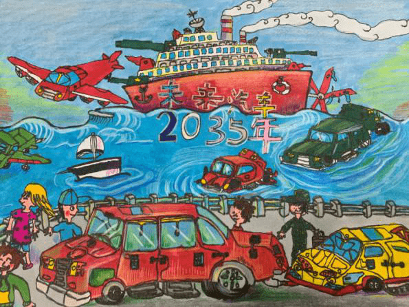 红领巾畅想2035未来的自己科技腾飞