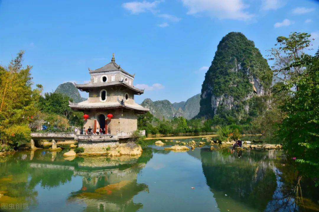 袖珍版桂林山水在靖西鹅泉赏秀美风光冬游广西