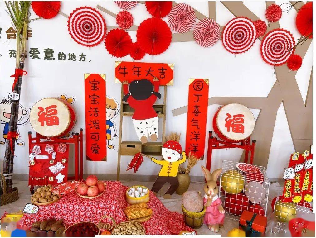 2021幼儿园春节环创让浓浓的年味从大厅到主题墙文末领资料包
