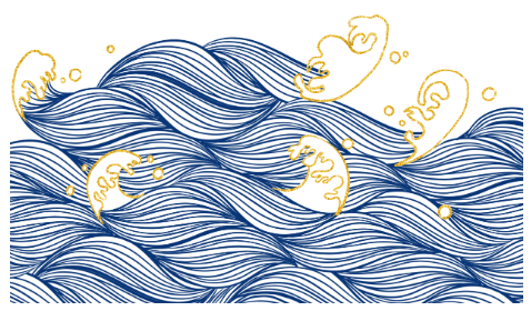 中国风水纹海浪吉祥纹理素材