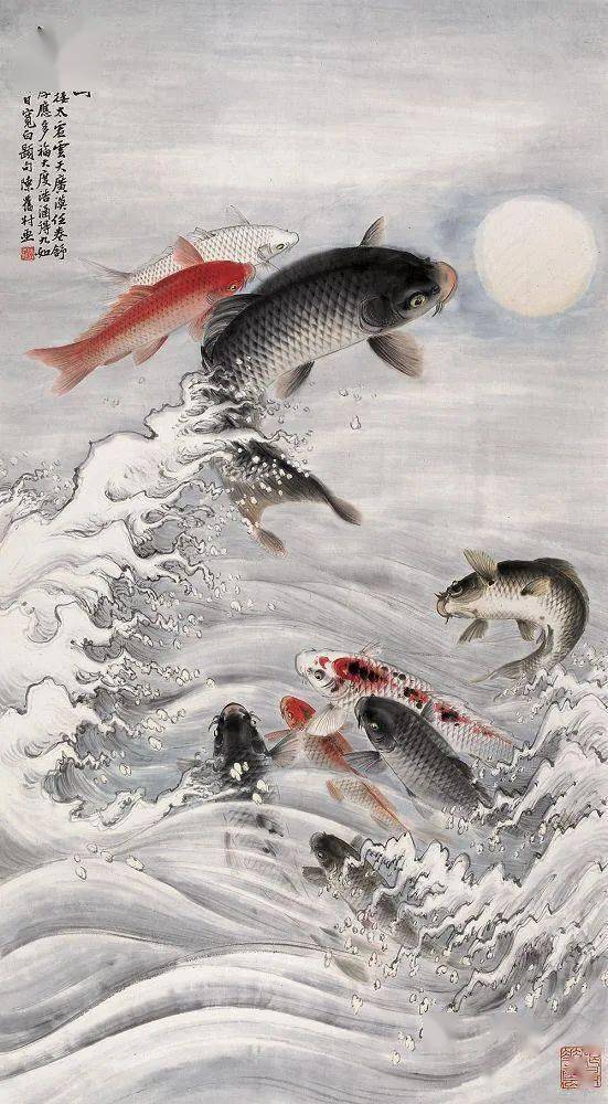 他工写兼备,并融入了一点西画的光影造形观,用笔果决,用墨灵活,把鱼儿