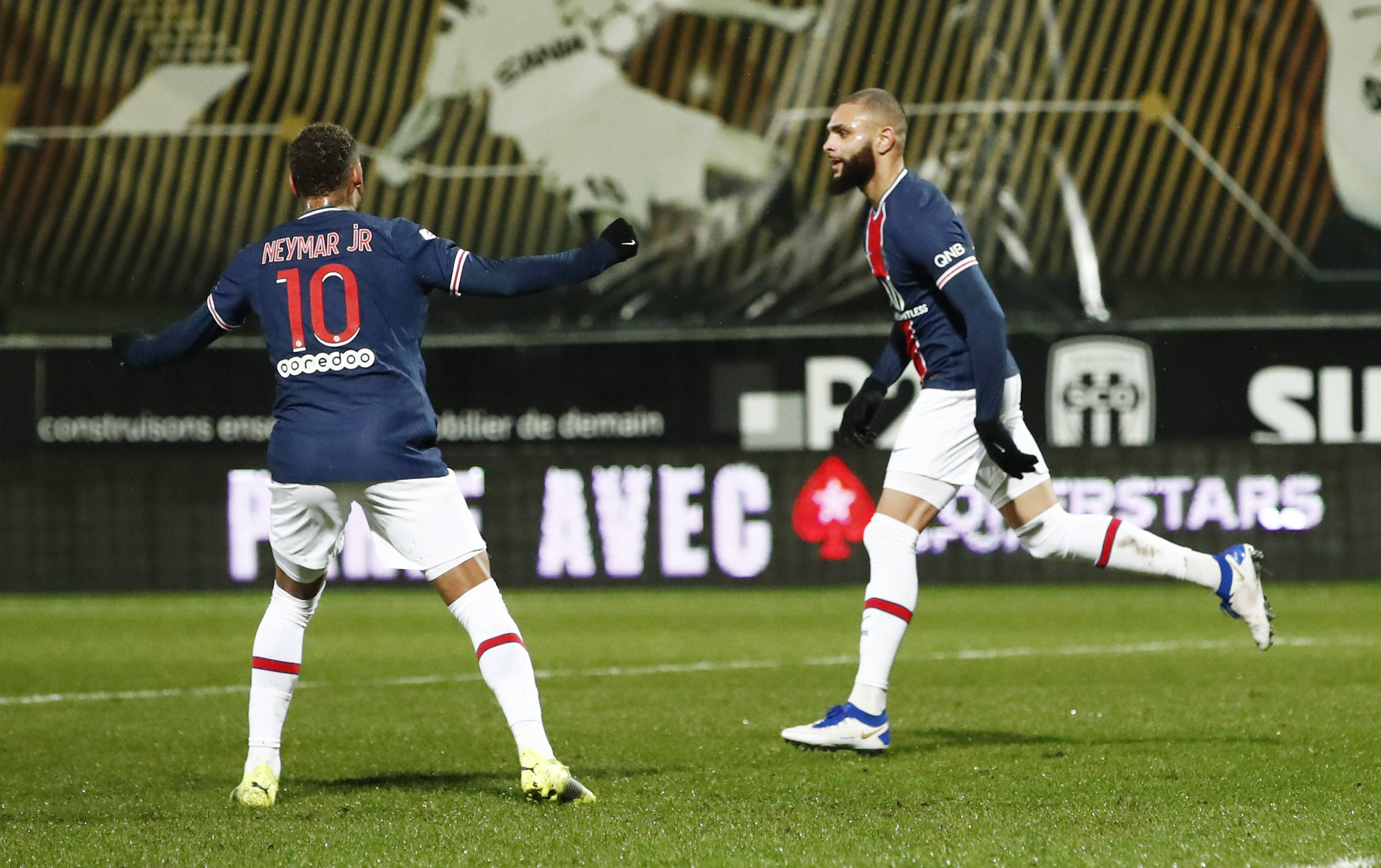 日,在2020-2021赛季法国足球甲级联赛第20轮比赛中,巴黎圣日耳曼队