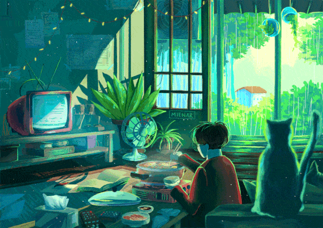 安静的小美好将生活平静的片段绘制出来温暖的色调插画师mienar的作品