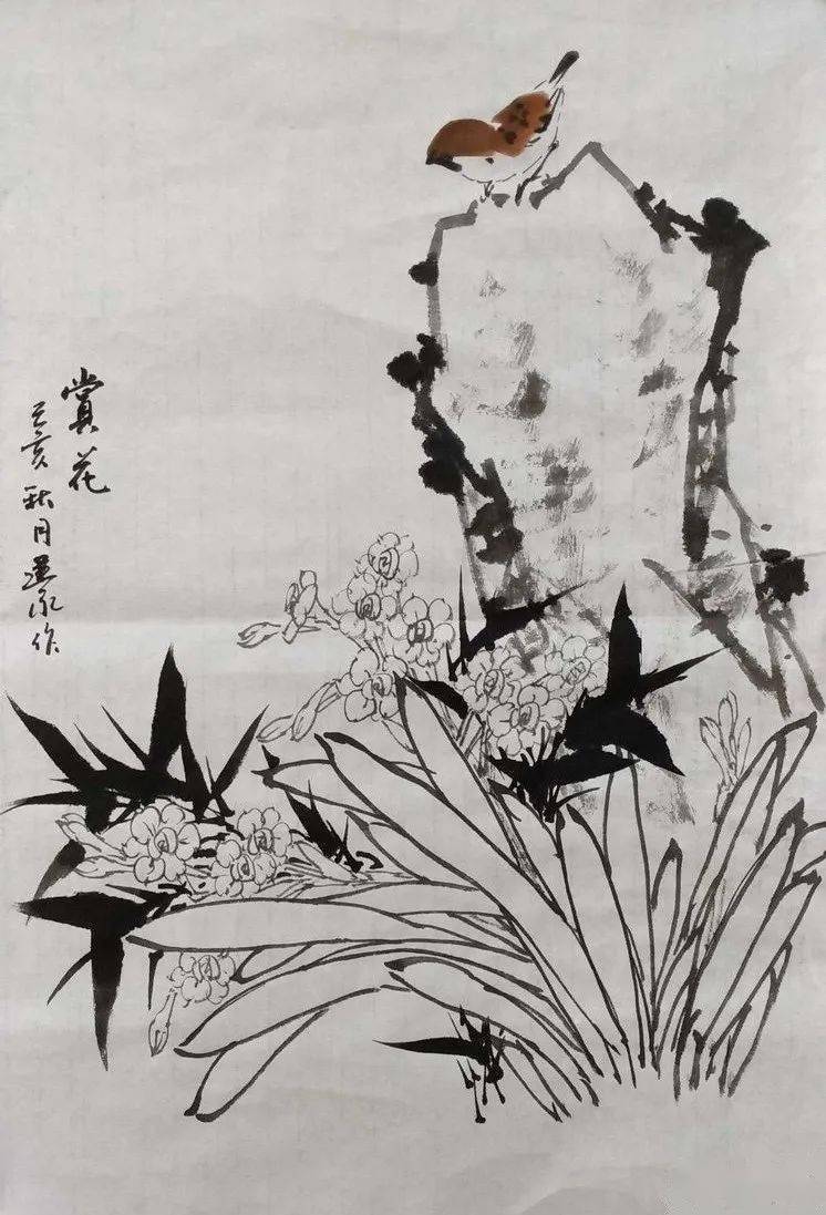 国画教程 写意 赏花 麻雀