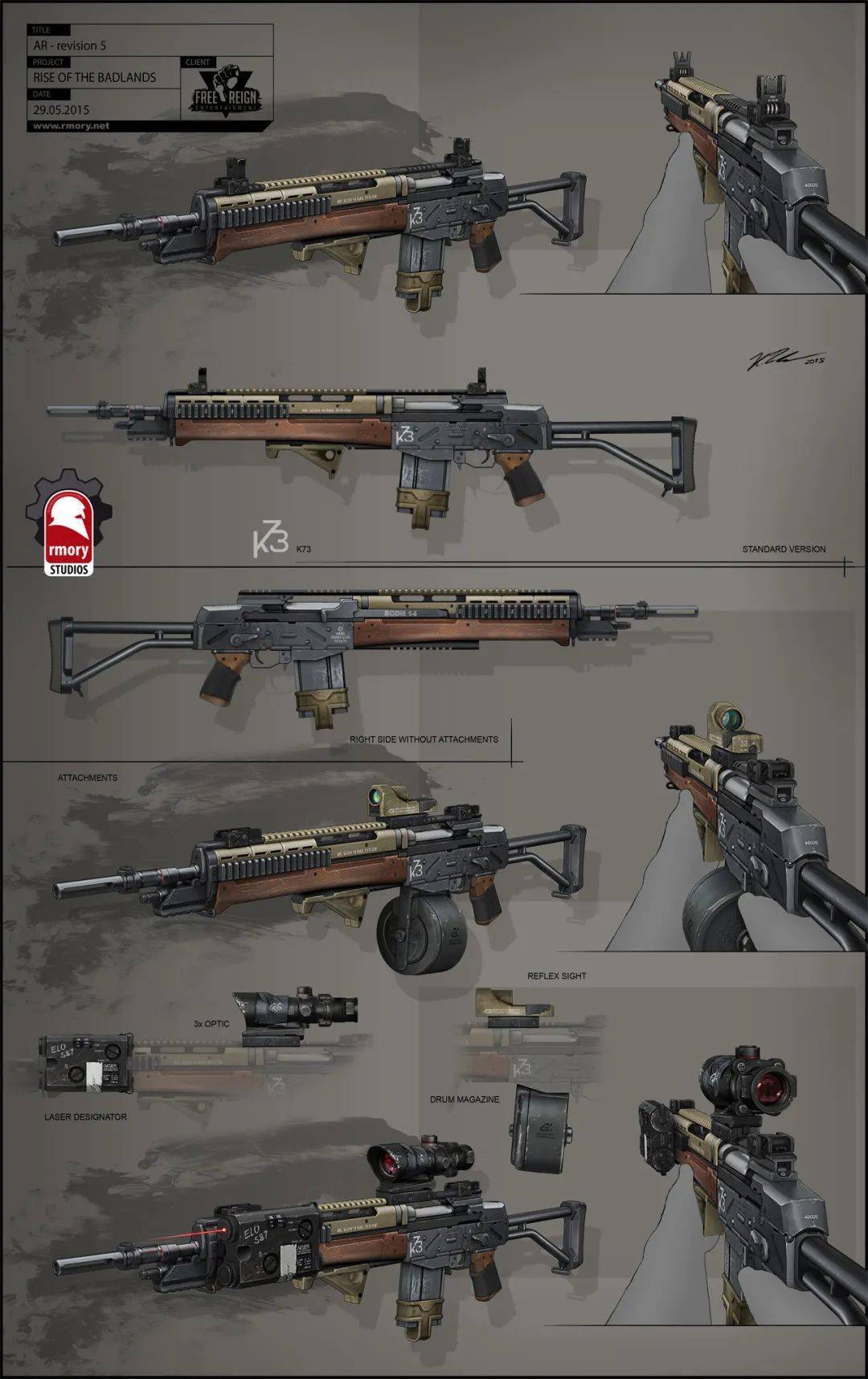 细致到每一个螺丝零件赛博朋克2077枪械设计分享