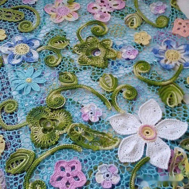 爱尔兰拼花里的叶子,竟然有那么多的钩法,以后钩什么都不怕没有好看的