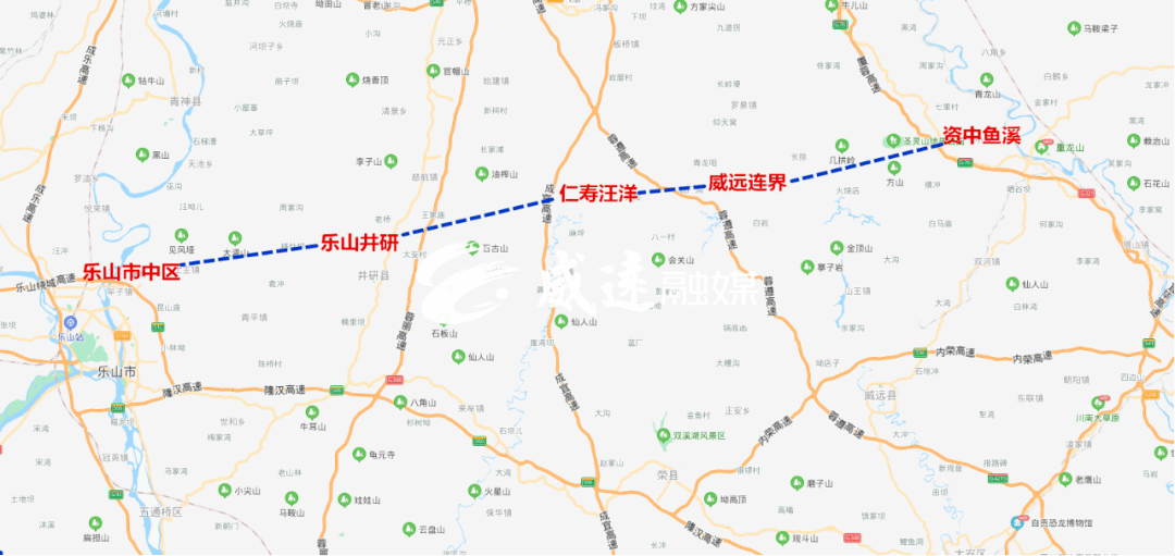 并顺接规划的资中至铜梁高速公路,向西经威远县,仁寿县,井研县,止于